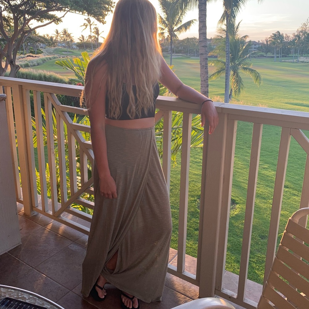 Green Long Skirt